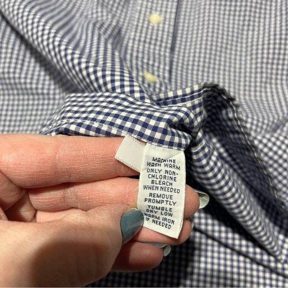 Ralph Lauren Shirt Men XL Blue Gingham Check Button Down Oxford Front Pocket - Picture 7 of 8